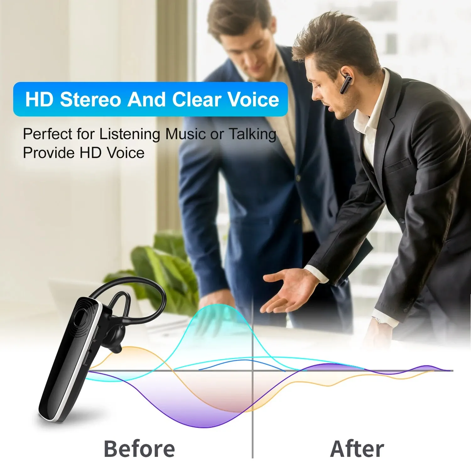 New Bee NB12 Wireless Headset Bluetooth 5.3 Earbuds Earphones With MEMS Micro Ear Hook Handsfree for Driving Business Headphones 5
