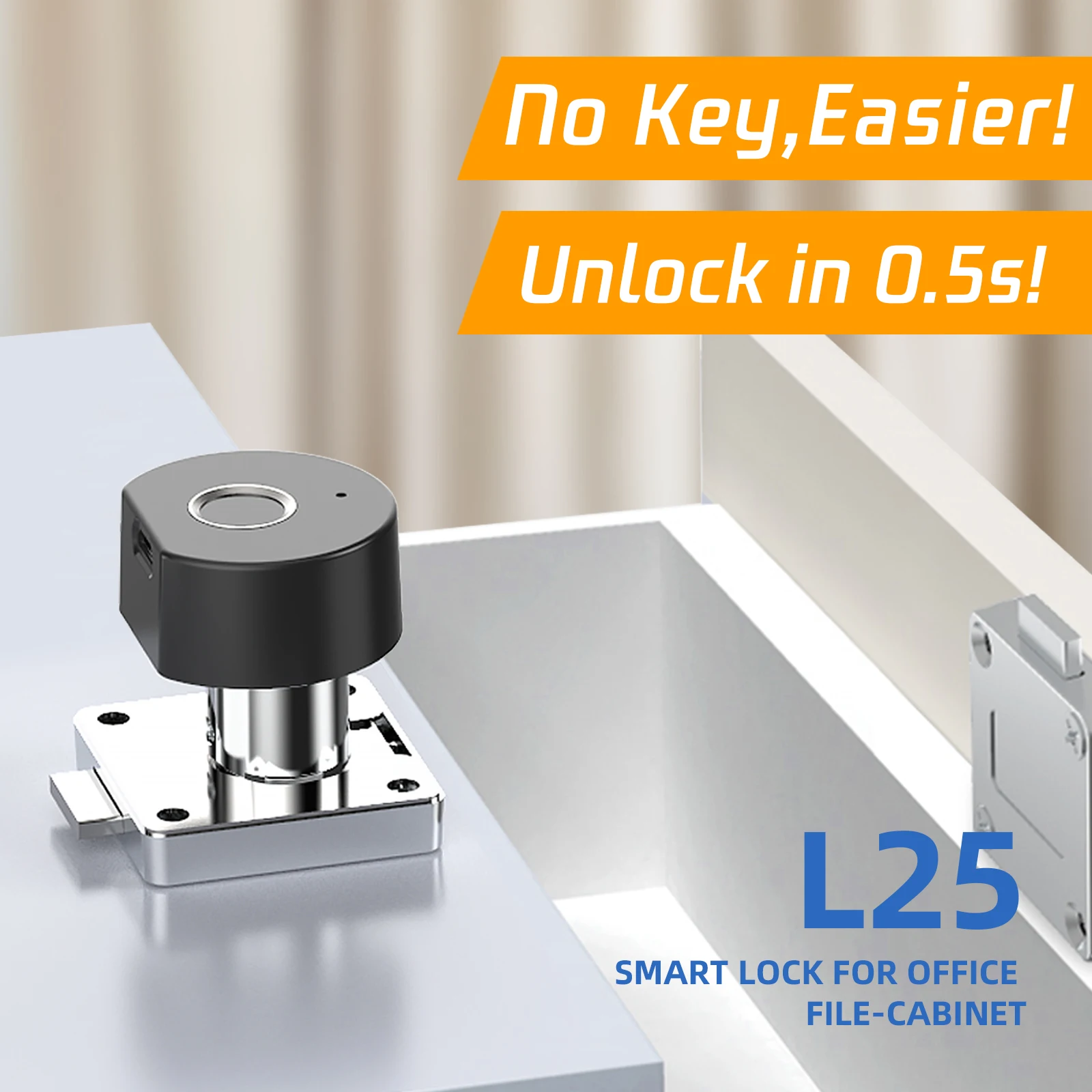 

Keyless Fingerprint Lock Semiconductor Intelligent Drawer Lock High Sensitivity Anti-Theft Lock For Cabinet Locker Cupboards