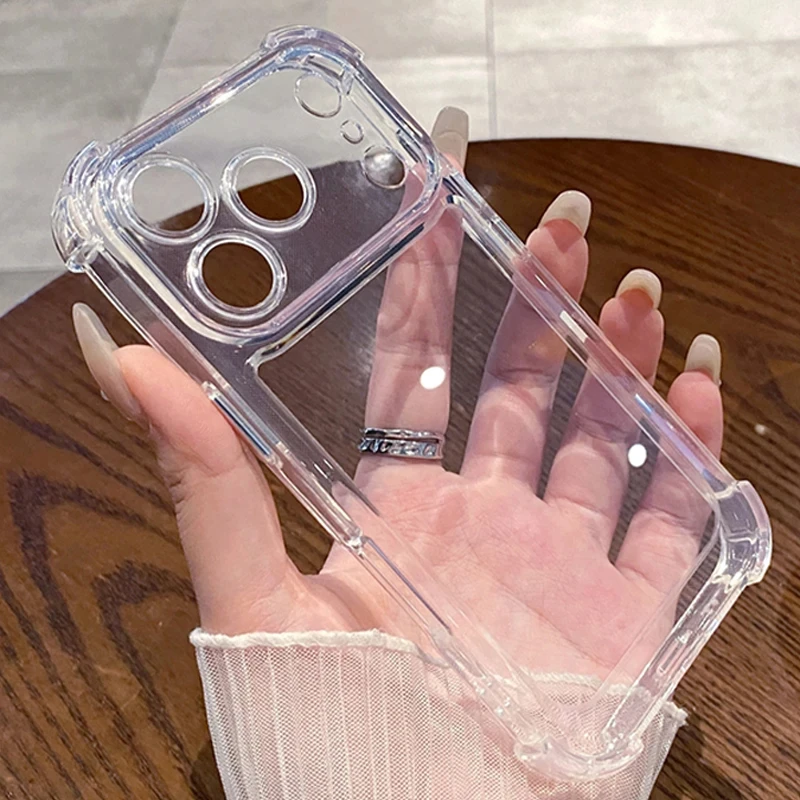 Luxury Transparent Acrylic Shockproof Bumper Phone Case - Clear Hard Cover