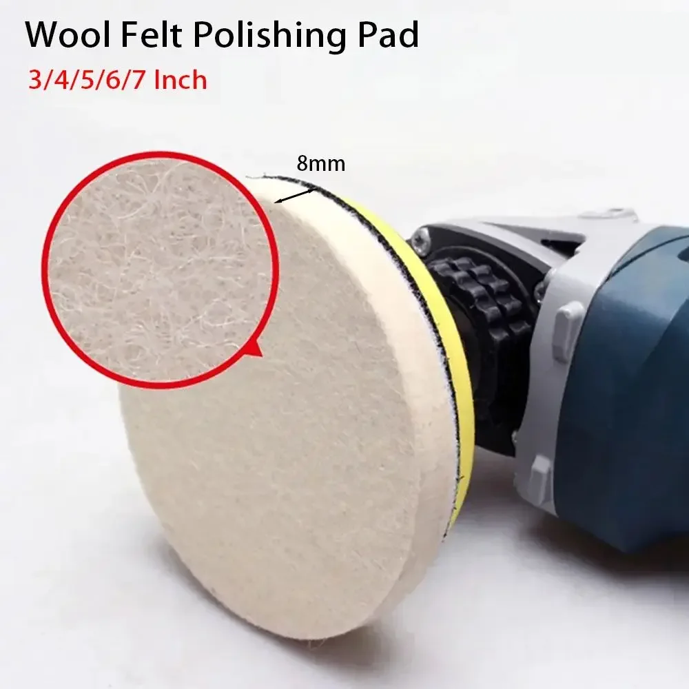 Wollfilz Polierpad 3-7 Zoll Schleifscheibe Weiche Filzscheiben für Glas Edelstahl Marmor Polieren Reparaturwerkzeuge