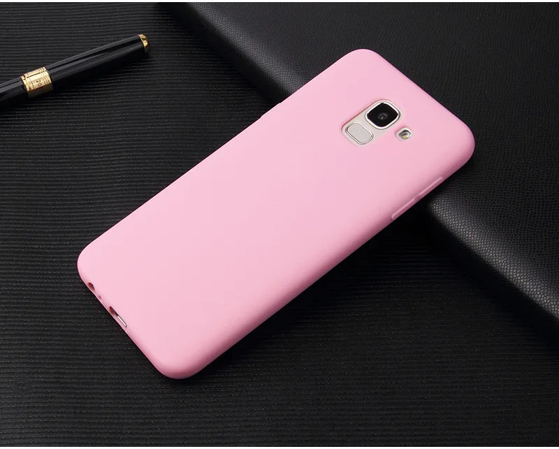 thumbnail image 1 of Matte Case For Samsung Galaxy A6 A8 Plus A9 J6 J8 2018 J4 Plus 2018 S8 S9 S10 S20 Plus S20 Ultra Soft Candy color Silicone Cover, 1 of 5