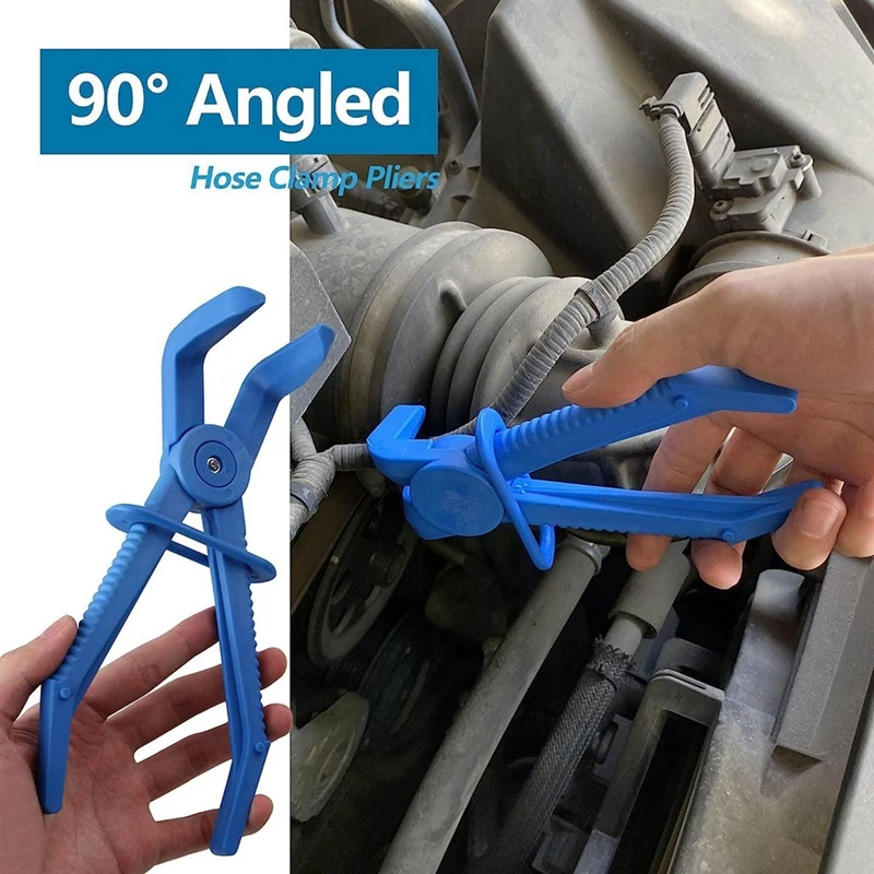 Hose Clamp Pliers Hose Pinch Pliers Set Straight & 90° Angled For Brake Hoses Fuel Hoses Gas Lines 2