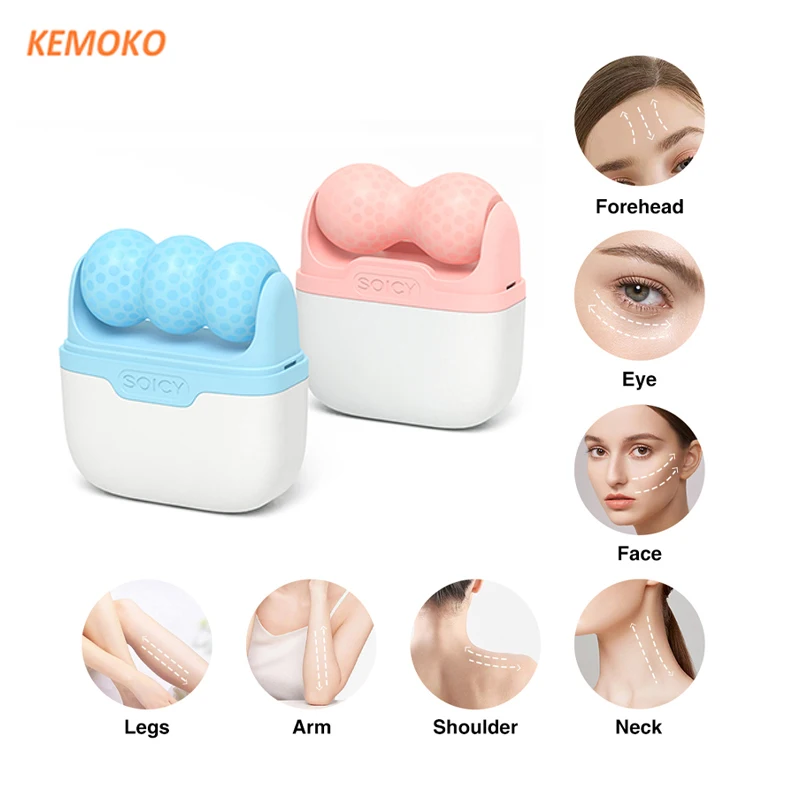 Ice Roller For Face Cold Compress Therapy Massager Pain Relief Skin Rejuvenation V Shape Beauty Care Skin Cooling Massage Roller hot cold compress gel face eye shield relief face ice mask