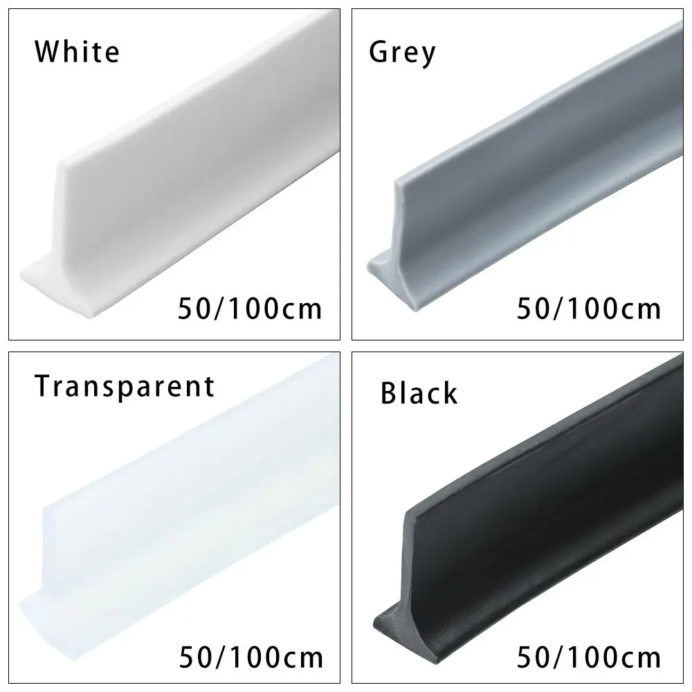Shower Water Stopper Shower Water Barrier Water Barrier Strip Silicone Bathroom Non-Slip Self-Adhesive