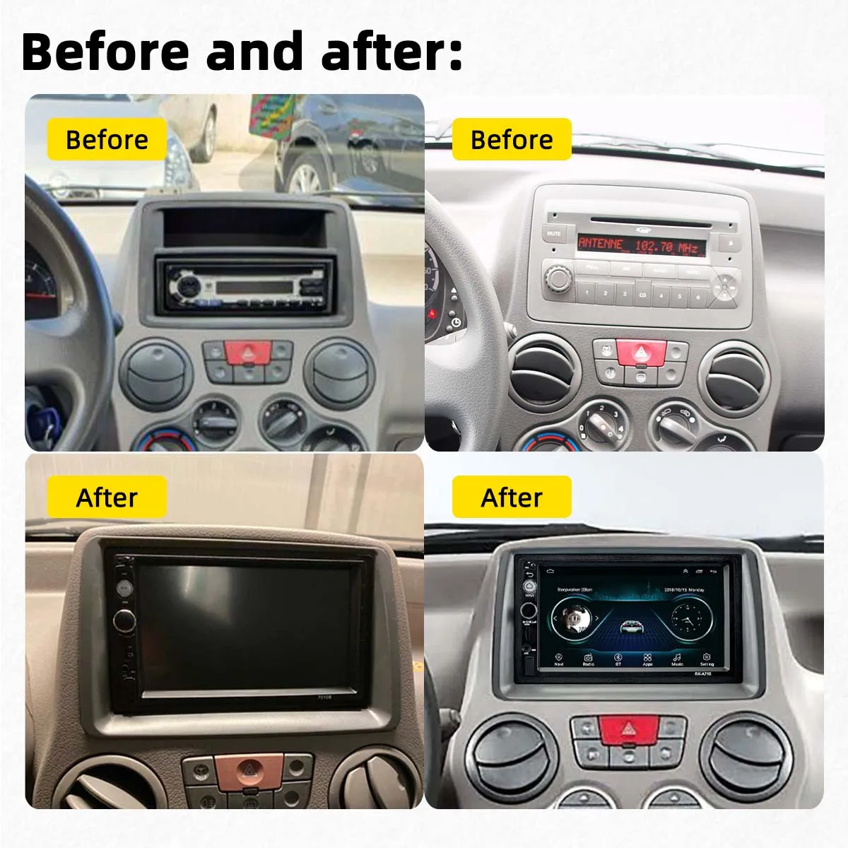 Auto Stereo für FIAT Panda 2003 - 2012 Auto Radio 2 Din Android Multimedia  Player Kopf Einheit Navigation Autoradio Carplay auto