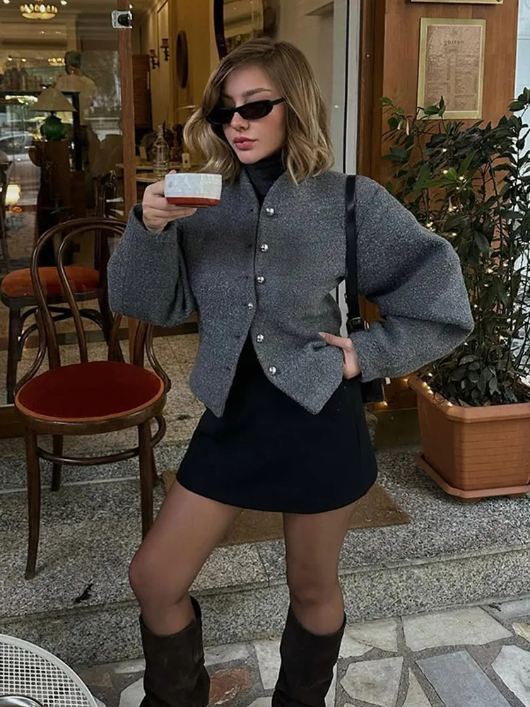 Women Braid Lapel Cropped Leather Jacket Vintage Zipper Long Sleeve Motor Bicycle Coat Chic Casual Retro Loose Street Outerwear 3