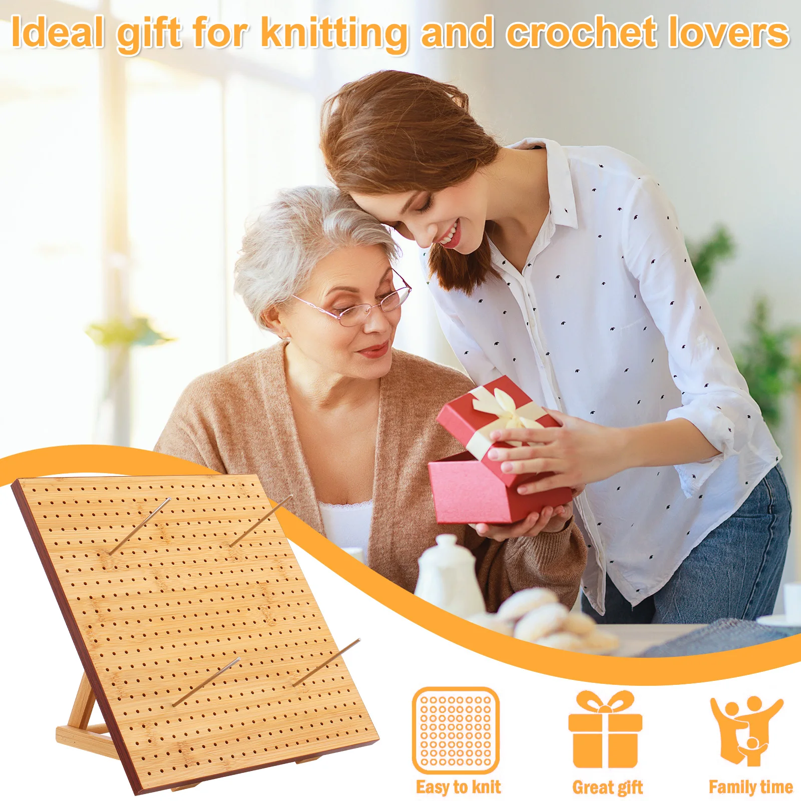 لوح حجب كروشيه مقاس 9.8/11.4 بوصة مزود بـ 20 قضيبً...