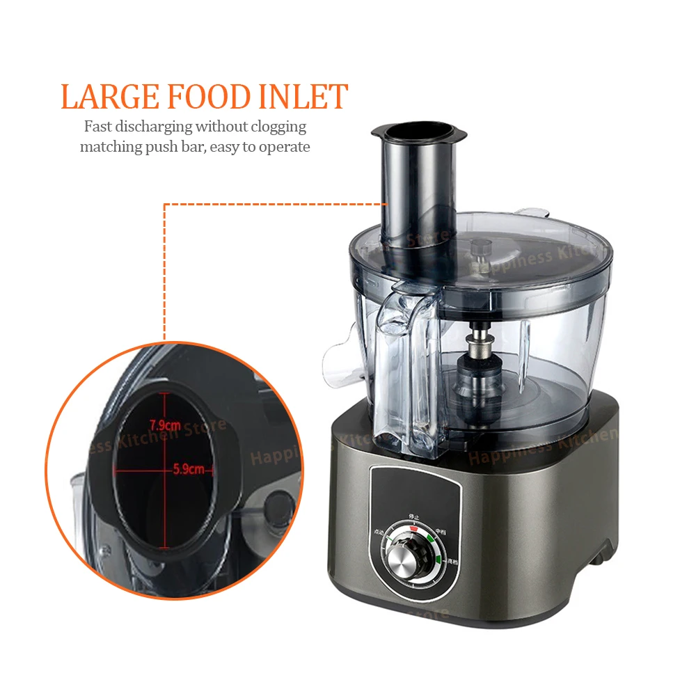 Commercial Electric Vegetable Slicer 3 Functions Fruit Cutter Pieces or Dicing Cutter Stainless Steel Blade Food Processor