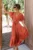 Trendy Solid Color Ruffles Long Dresses Women Sexy V-neck Ruffle Sleeves Leace-up Temperament Elegant Lady Dress 2025 Summer New
