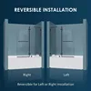 SUNNY SHOWER Frameless Shower Door for Bathtub,Hinged Tub Screen,Tempered Glass Tub Door,48" W x 58" H,Black Finish 3