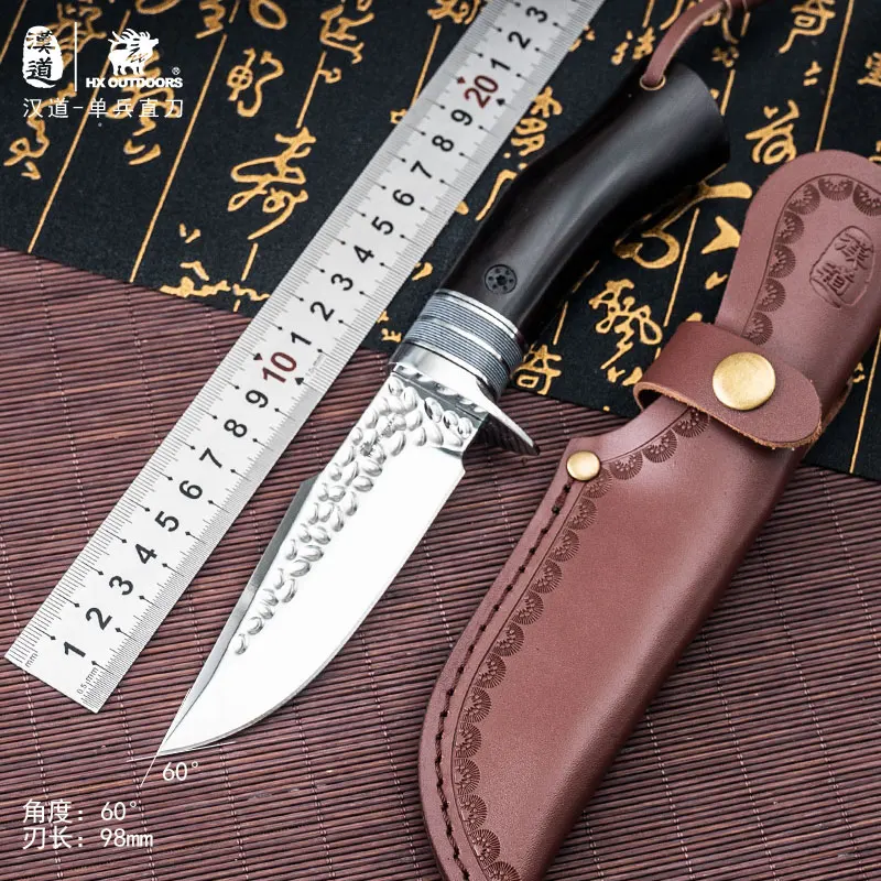 

HX OUTDOORS Survival Fixed Blade Knife 7CR17mov Steel g10 Handle Military Tactical Knife Camping Hunting Multitool