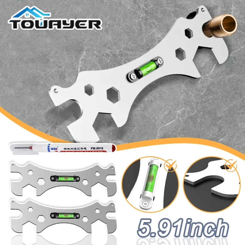 

Special Wrench Tools Shower Faucet Wrench With Level Shower Faucet Ranging Ruler Multifunctional Spanner Bathroom Repair Tool