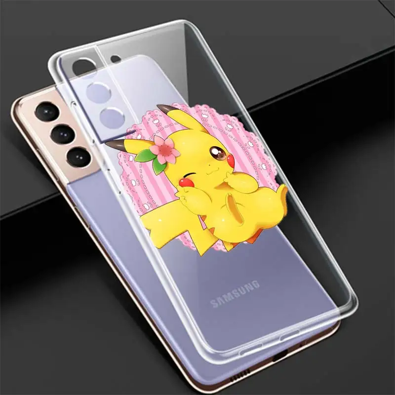 kawaii samsung phone cases Nhật Bản Pokemons Bé Ốp Silicon Trong Suốt Dành Cho Samsung Galaxy Samsung Galaxy S22 Pro S21 S20 FE Cực S10 S10E Lite S9 Plus ốp Lưng Điện Thoại silicone case samsung Cases For Samsung