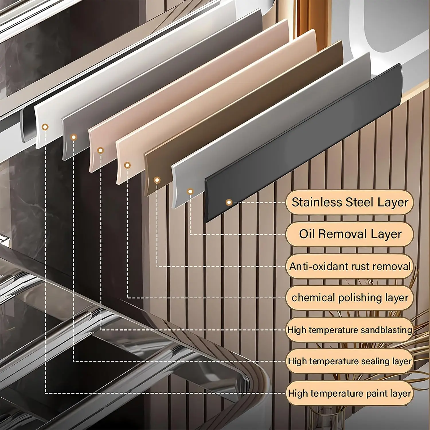 للحمام، رف مناشف مثبت على الحائط من 3 طبقات مع خطا...