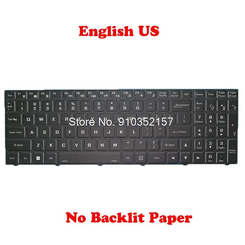 

No Backlit Paper US RU GR JP LA UK KR Keyboard For CLEVO PC50 PC50DC PC51DC PC70 PC70DC English Korean KR Russian Black Frame