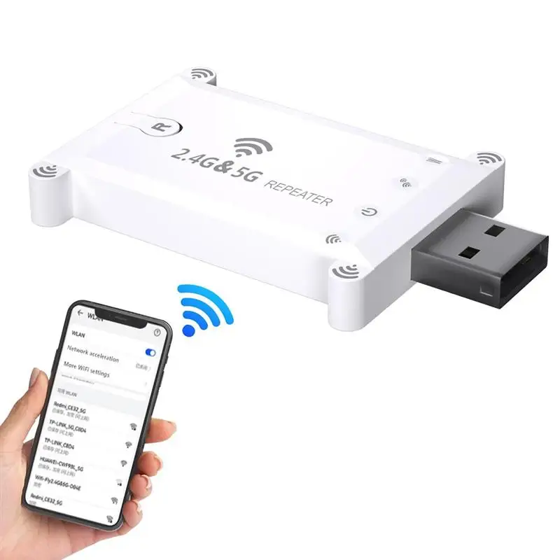 Dual Band Wifi Extender Repeater Amplificador de Sinal Portátil sem Fio Wifi Booster Fonte de Alimentação Usb Ampla Cobertura 5g 1200m - Imagem 5