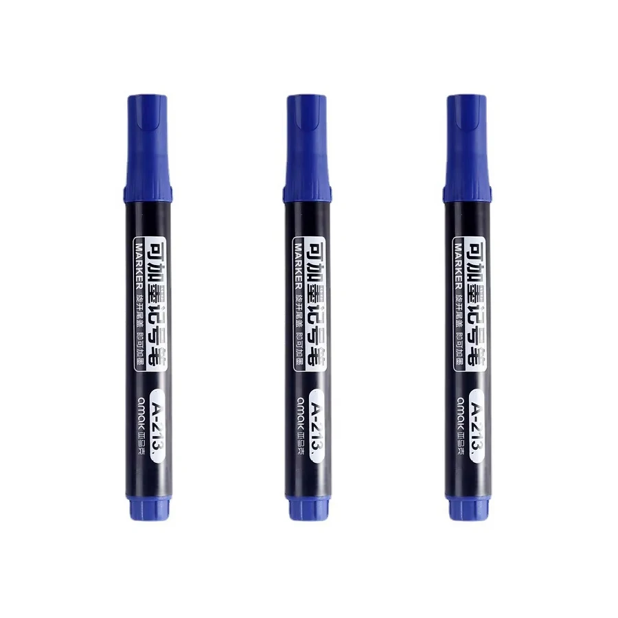 Versatile Permanent Oil-Based Marker Set - Black, Red, Blue - Ideal
