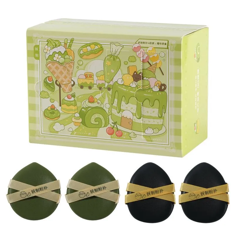 Yaozhi 4pcs Leather Makeup Puff Super Soft Do Not Eat Powder Liquid Foundation Air Cushion Blending Sponges  Cosmetic Applicator 2