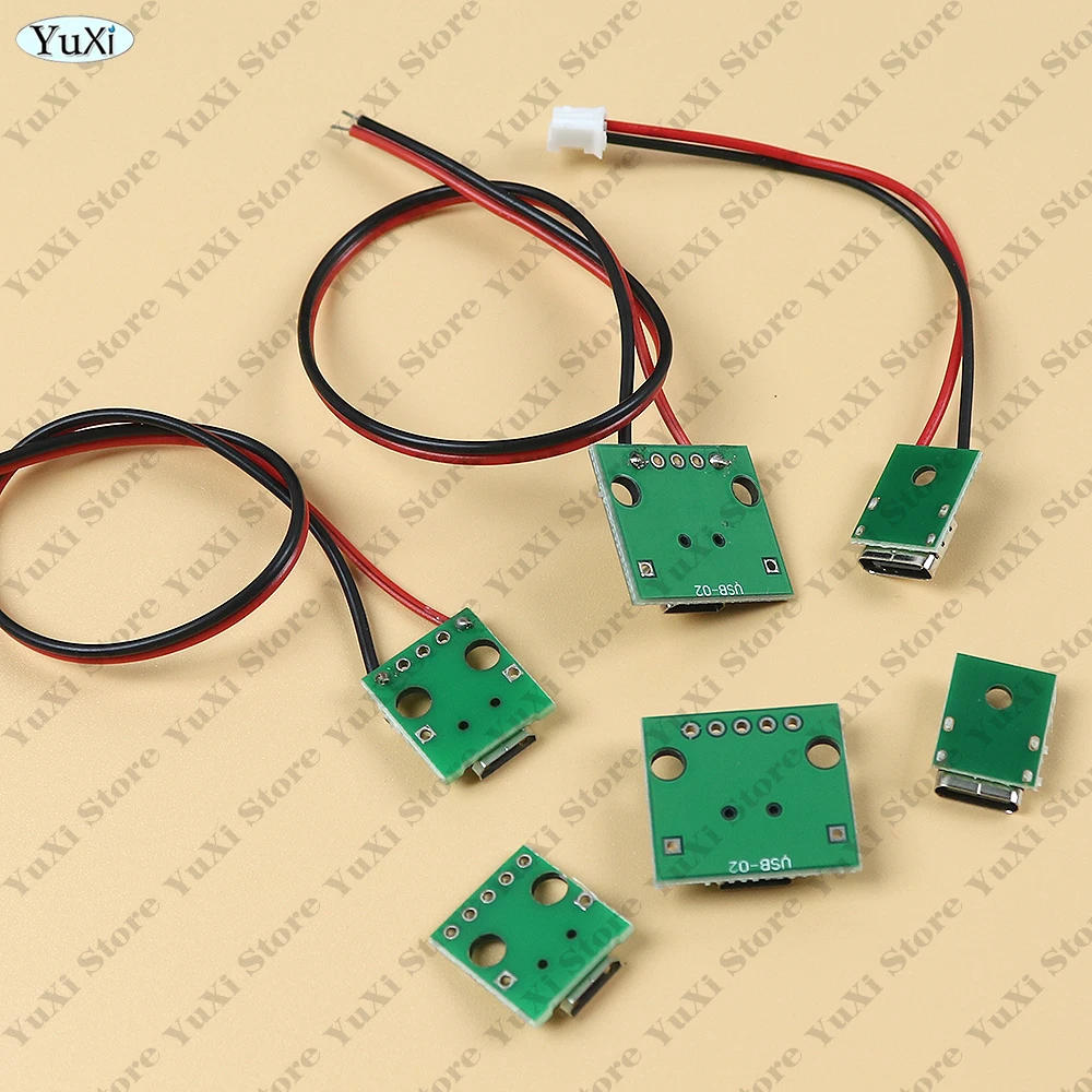 2-50pcs 2A 마이크로 USB 잭 3.1 Type-C 암 커넥터 충전 포트 미니 USB 소켓 솔더 와이어 나사 고정 플레이트 5V PH2.0