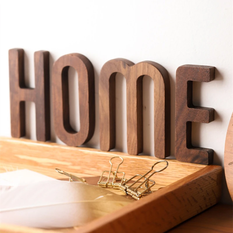 English Wooden Letters Numbers DIY Free Combination wooden letter decor 1Pcs for Wall Cafe Bar Home Decoration