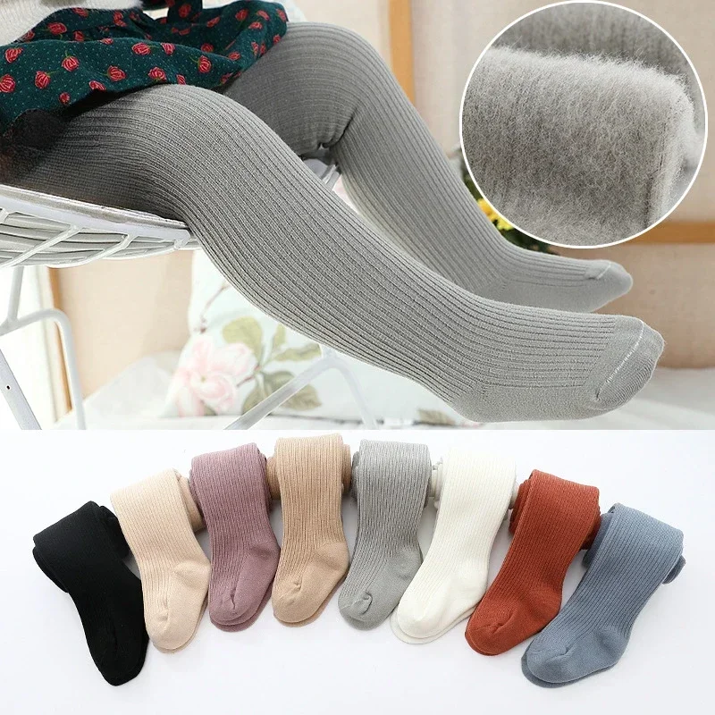 

New Children Girl Warm Leggings Liner Brushed Baby Elastic Pantyhose Brushed Thicken Pantyhose Autumn Winter Warm Pants For Kids
