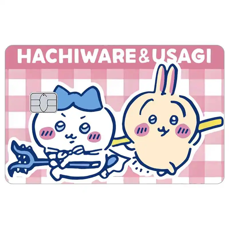Cartoon Kawaii Chiikawas Credit Card Skin Stickers Cute Matte Sticker for VISA JCB Mastercard and Other IC Card Decorative - Image 3