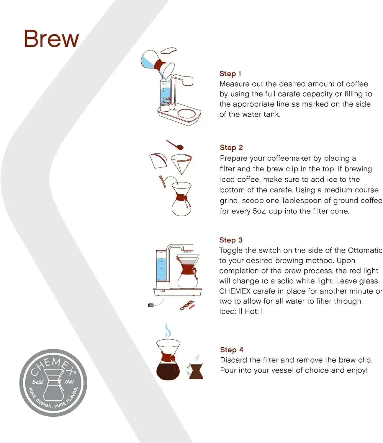 Chemex Ottomatic Coffeemaker Set, 40 oz Capacity, Includes 6 Cups