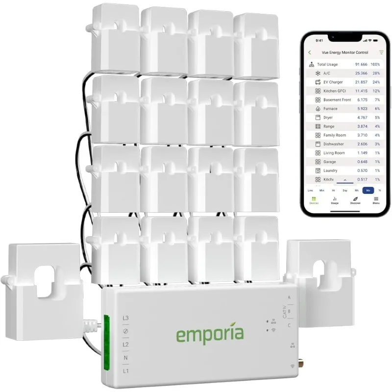 3 Home Energy Monitor - Smart Home Automation Module and Real Time Electricity Usage Monitor, Power Consumption Mete
