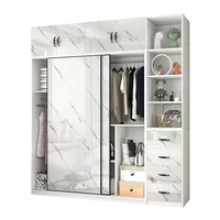 Armoire de chambre moderne et économique en MDF, petite taille, design simple, avec grand espace de rangement 1