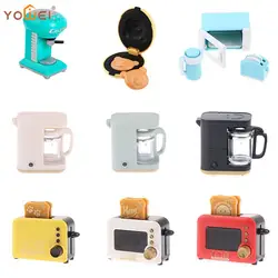 Dollhouse Mini Decoration Simulation Coffee Machine Juicer Bread Machine Refrigerator Rice Cooker Miniature Kitchen Toys Model