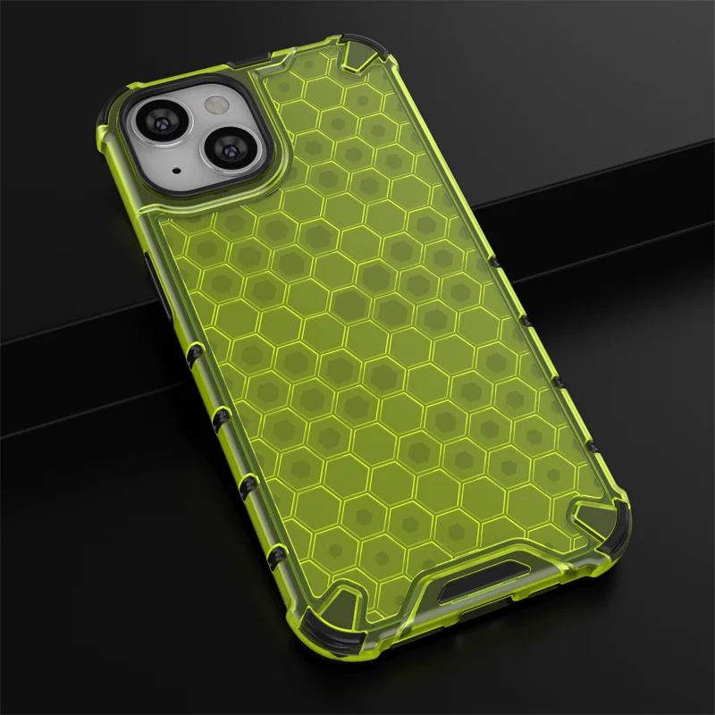 Honeycomb Shockproof Armor Phone Case with Translucent PC Cover
