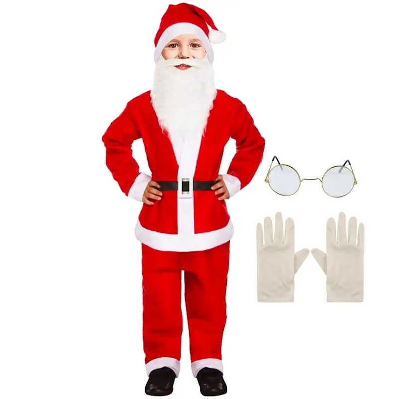 

Santa Claus Cosplay Costume Christmas New Year Boys Costumes Deluxe Classic Set Carnival Party RolePlay Suits