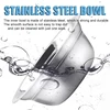 Stainless Steel Double Pet Bowl Wheat Straw Base Dog Cats Feeder Cat Puppy Feeding Food Water Container Dispenser Pet Supplies 5