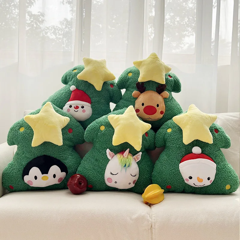 

Cartoon Christmas Tree Plush Toys Christmas Plush Throw Pillow Santa Claus Elk Snowman Penguin Unicorn Plushies Girl Xmas Gift