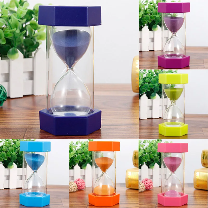 5/10/15/20/30/60 minutes Hourglass Sand Timer Colorful Sandglass sand timer liquid hourglass timer colored hourglass for Kids Plastic Sand Clock Gift Kitchen Timer Home Desk Decor