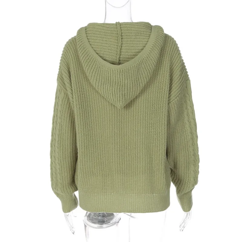 Knitted Hoodies Sweater Women Loose Long Sleeve Autumn Pullover Woman Street Casual 2025 Baggy Coat Female Winter Clothes