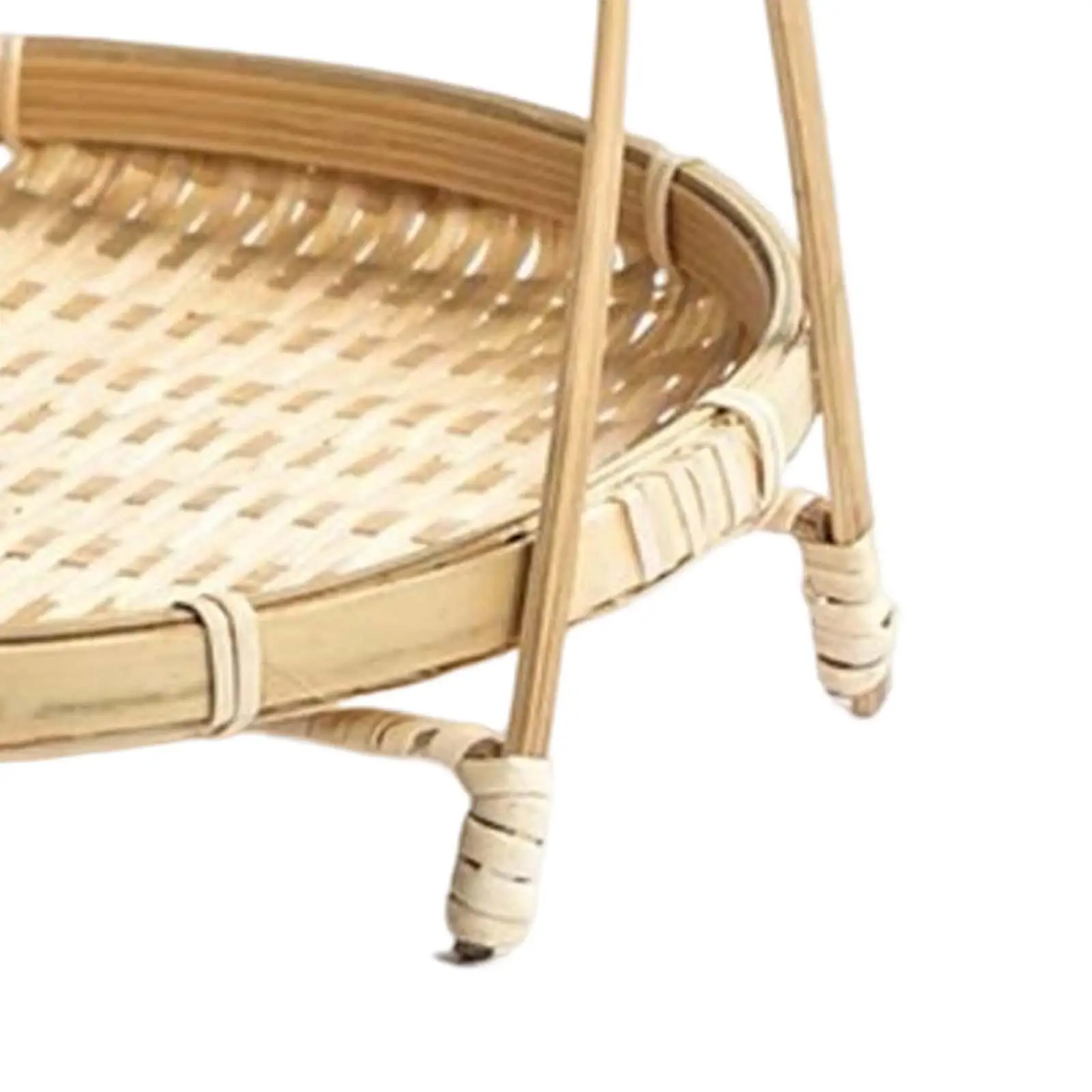 Rattan Woven Basket Vegetable Fruit Storage Snack Organizer Bamboo Weaving Small Basket Mlti-layer Weaving Basket Kitchen Decor 6