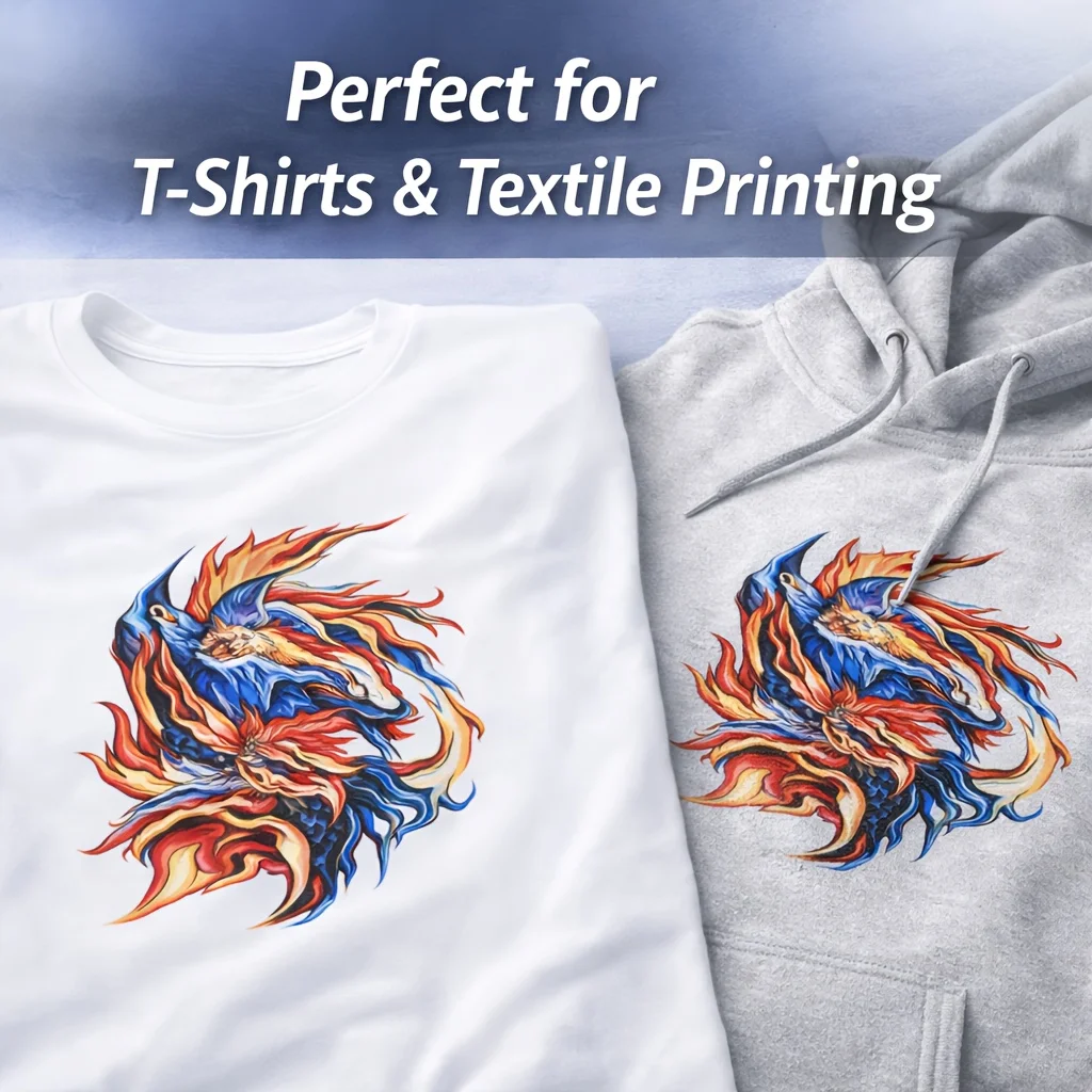 20매 A4 DTF 전사 필름(8.5×11인치), 티셔츠 인쇄용 무광 투명 열전사 필름, 파우더는 포함되어 있지 않음