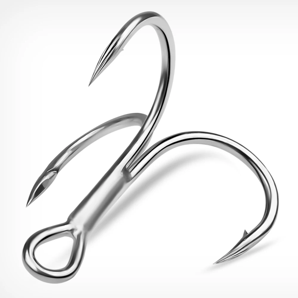 20pcs High Carbon Treble Hooks - Super Sharp, Solid Size 1#-14# Triple Barbed Steel Fishing Lure - Jigging Fishing Hook 5