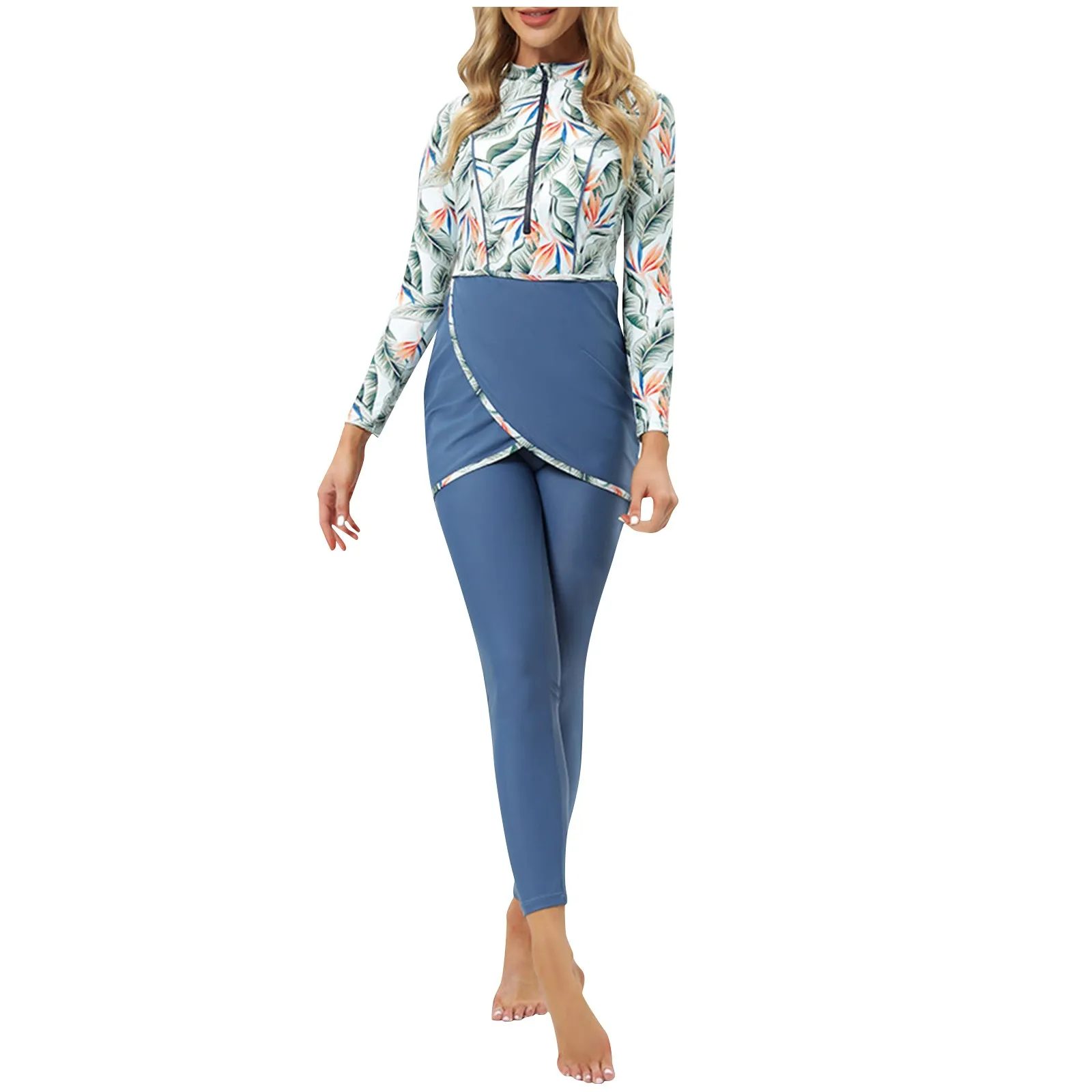 

Мусульманские купальники 2023, Женская скромная одежда из трех частей с длинными рукавами, одежда в исламском стиле, головной платок, Цельный купальник, женский купальник