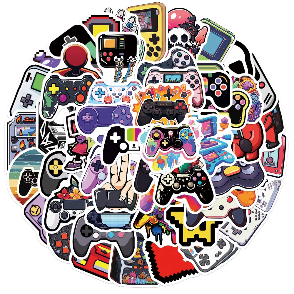 

50Pcs Cartoon Game Handle Waterproof Sticker Decoration Refrigerator Skateboard Computer notebook Graffiti Stationery