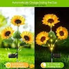 Outdoor Solar Sunflowers Lamp Smart Sense Garden Lights Yard Wedding Thanksgiving Decor Light Waterproof LED Lawn Light 3