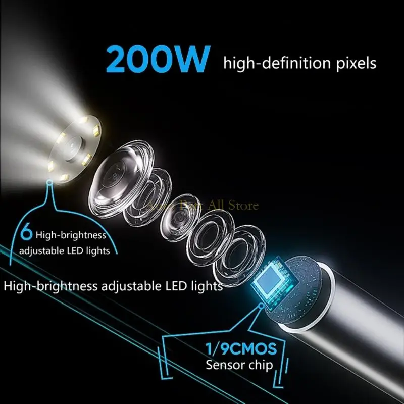 J0MA 산업 내 내시경 검사 카메라 6mm/8mm 렌즈 보스코프 카메라 조절 가능한 가벼운 유연한 내시경 카메라