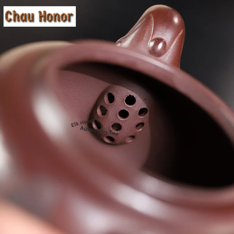 440ml Creative Yixing Purple Clay Teapots Handmade Longquan Pot Raw Ore Stone Red Mud Kettle Zisha Tea Set Tea Ceremony Craft