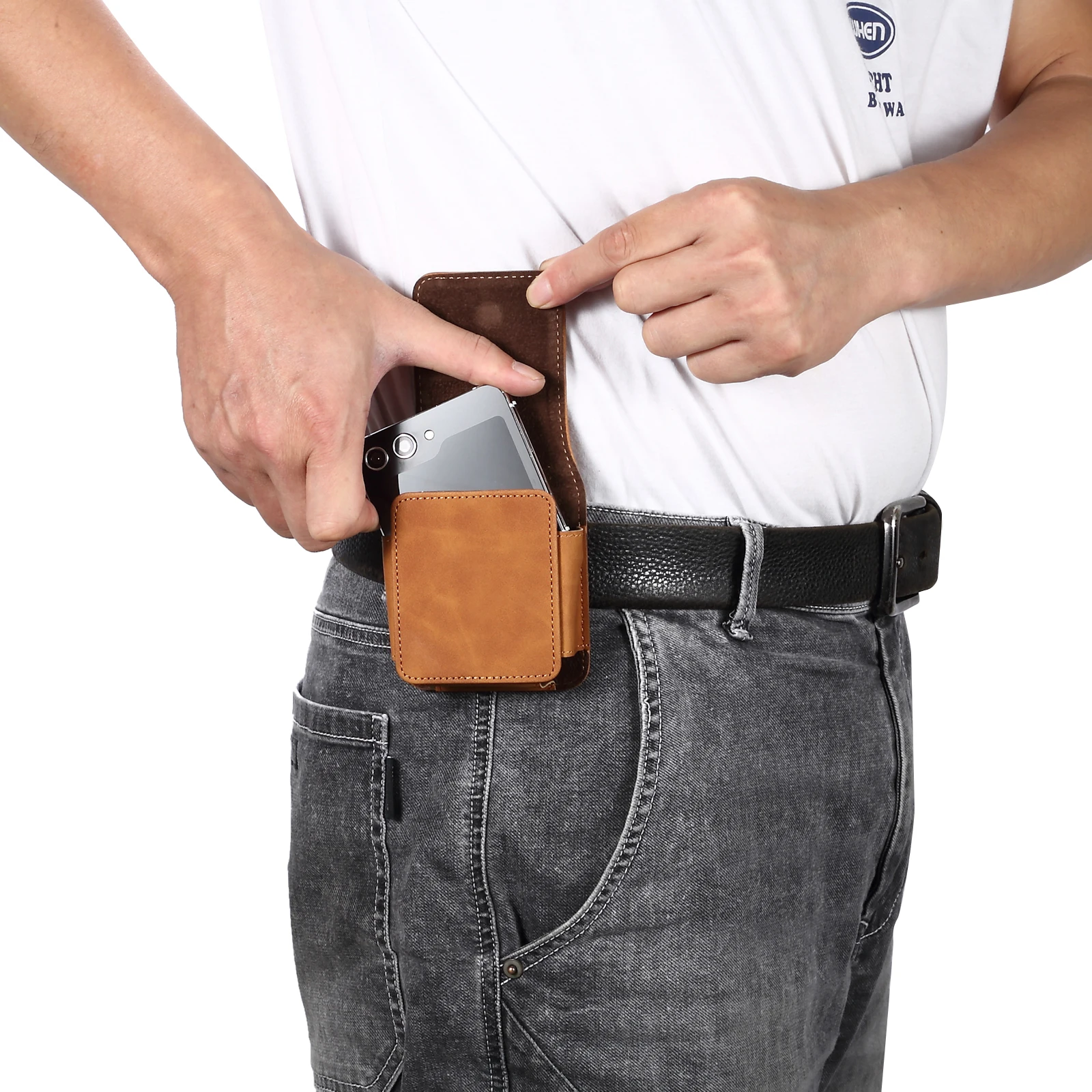 Leather Belt Clip Waist Bag | Men's Holster Pouch