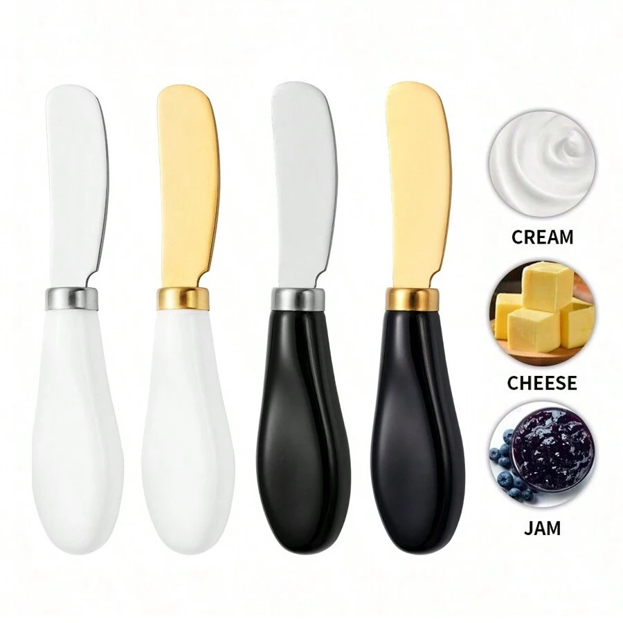 Stainless Steel Cheese Knife Ceramic Handle Butter Knife for Butter Bread Jam Cream Spatula Baking Cake Scraper butter knife,cheese knife