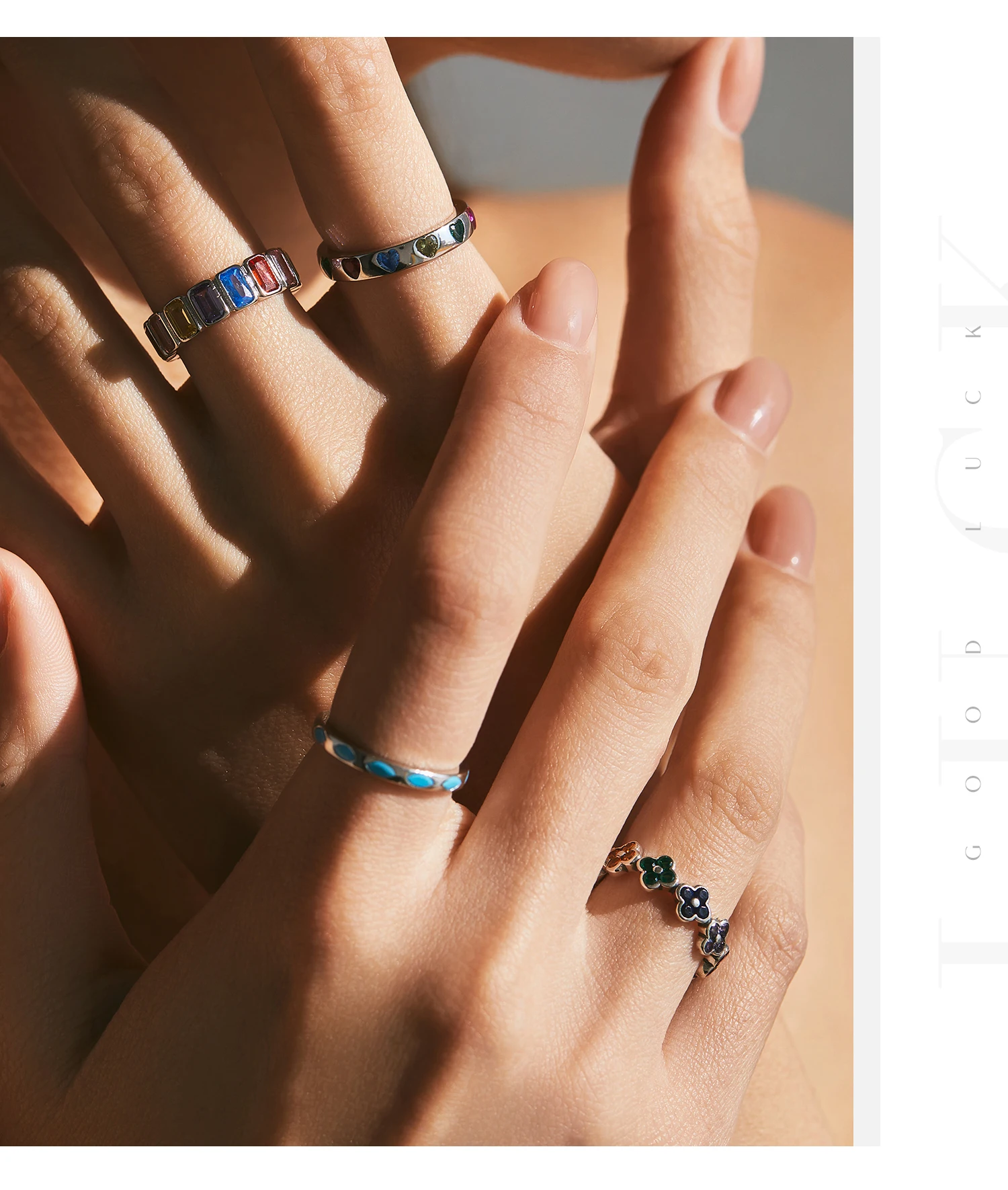 MODIAN 925 Sterling Silver Original Design Four Leaf Clover Heart CZ Eternity Band Stackable Fashion Ring For Women Fine Jewelry