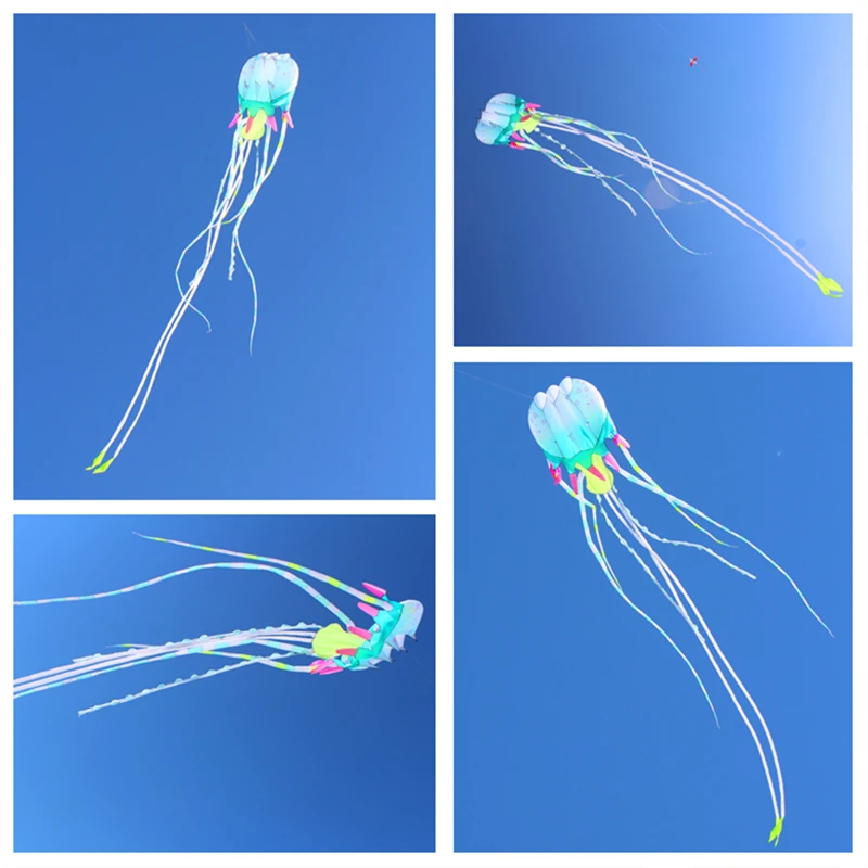 free shipping 18m jellyfish kite wind kites flying wing garden games fun factory flying flying game from fabric coloring kites