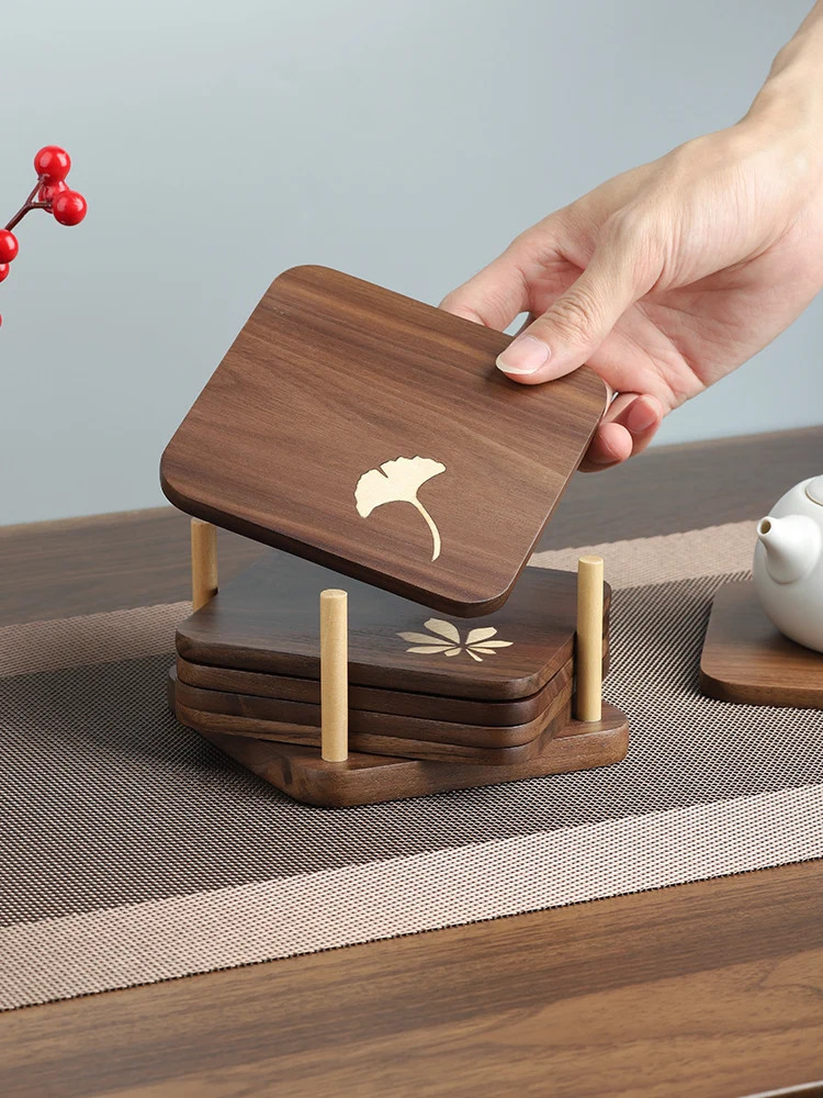 

Solid Wood Printed Meal Mat Insulation Pad, High-end Anti Scald Wood for Household Use