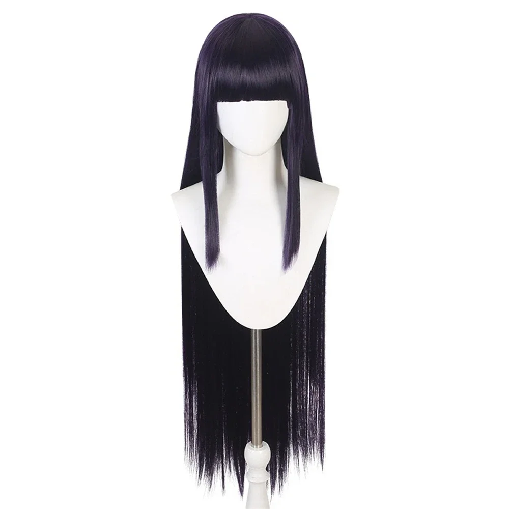 Cosplay Hinata Hyuuga dunkelblau lange gerade Perücke 40 Zoll stumpfe Pony niedlichen Mädchen hitze beständige Faser tägliche Party Perücke – Detail 2